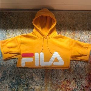 Cropped Yellow Fila Hoodie